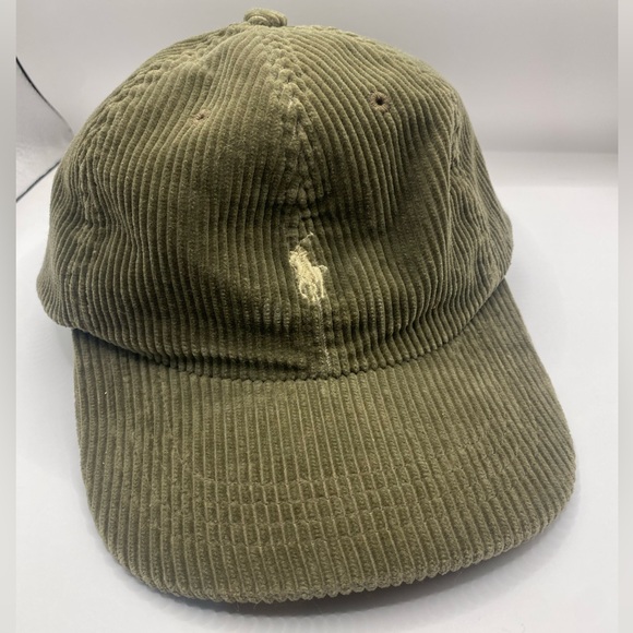 Polo by Ralph Lauren Vintage Rare Olive Green Corduroy Hat